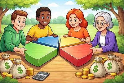 Apportion - Divide and assign in proper shares. (विभाजित करना)