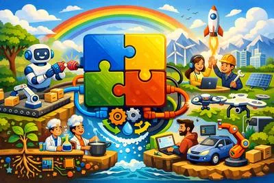 Integration - The act of combining or bringing together separate parts into a whole. (एकीकरण)