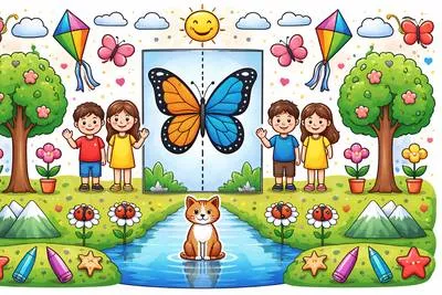 Symmetry - The quality of having the same shape, size, and balance on both sides or around a centre. (सममिति)
