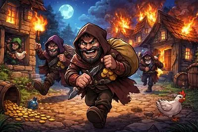 Maraud - Roam in search of things to steal or people to attack.