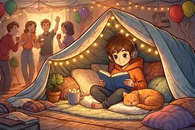 Introvert - A shy and quiet person who enjoys spending time alone rather than being with many people.