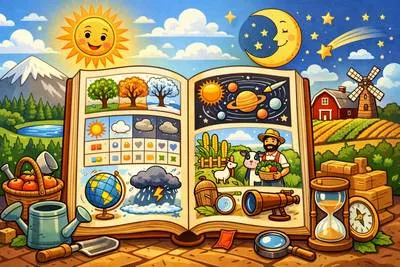 Almanac - A yearly book that contains important dates, facts, calendars, weather information, and other useful data.