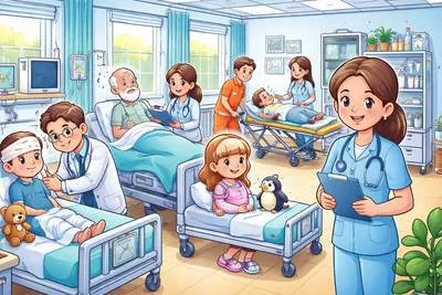 Infirmary - A room or building in a school, hospital, prison, or other institution where sick or injured people are cared for.
