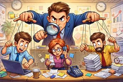 Micromanage - Control or manage every small detail of something in an excessive or unnecessary way.