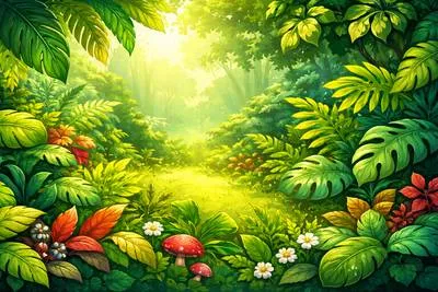 Foliage - Plant leaves collectively, especially when forming a mass or covering. (पत्तों का समूह / पर्णसमूह)
