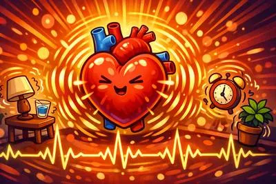 Pulsate - Expand and contract with strong regular beats or vibrations. (धड़कना)