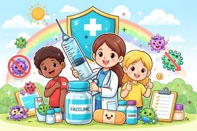 Vaccination - The process of giving a vaccine to protect a person against a disease. (टीकाकरण)