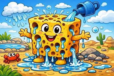 Porous - Having tiny holes or spaces through which air or liquid can pass. (छिद्रयुक्त / रंध्रयुक्त)