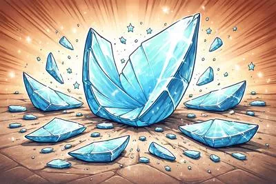 Shard - A sharp broken piece of glass, pottery, metal, or any hard material. (टूटा हुआ नुकीला टुकड़ा)