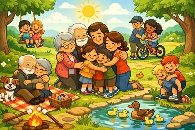 Kinship - The state of being related by blood, marriage, or close connection; family relationship.