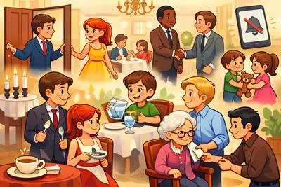 Etiquette - The customary code of polite behaviour in society or among members of a particular profession or group.