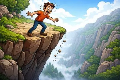 Precipice - A very steep cliff or dangerous edge.