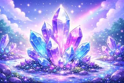 Crystalline - Clear, transparent, or having the structure of a crystal.