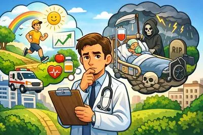 Prognosis - A forecast or prediction about the likely outcome of a disease, situation, or event. (पूर्वानुमान / संभावित परिणाम का अनुमान)