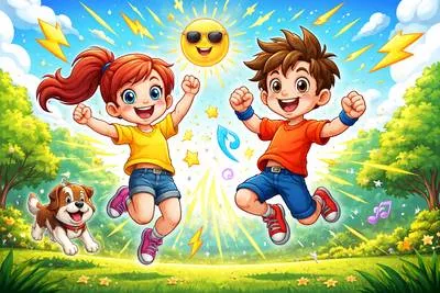Energetic - Full of energy, activity, and enthusiasm.