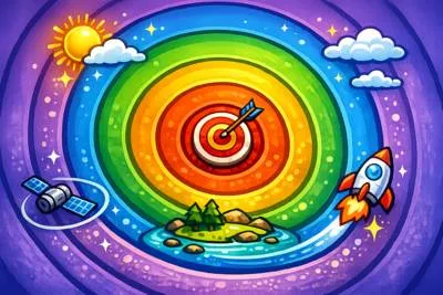 Concentric - Having a common center; arranged in circles or rings around the same center.