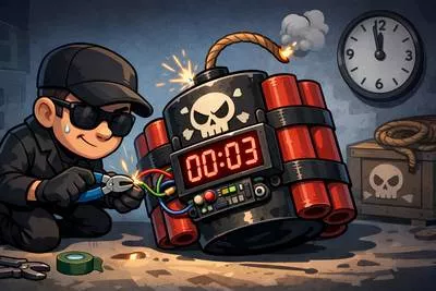 Defuse - Make a dangerous or tense situation less harmful, serious, or tense; also remove the fuse from a bomb.