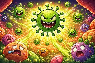 Infectious - Likely to spread from one person, organism, or thing to another, especially through germs or disease.