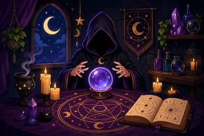Occult - Relating to hidden, mystical, or supernatural powers, practices, or phenomena. (गूढ़, रहस्यमय या अलौकिक)