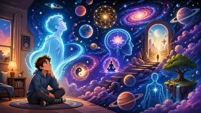 Metaphysical - Related to abstract ideas beyond physical reality, such as existence, truth, soul, or the nature of reality.
