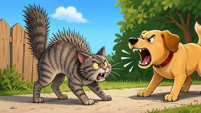 Bristle - To react angrily or defensively; to make hair or fur stand upright.