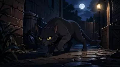 Prowl - To move around quietly and secretly, usually while searching for prey or something to steal. (चुपके-चुपके घूमना)