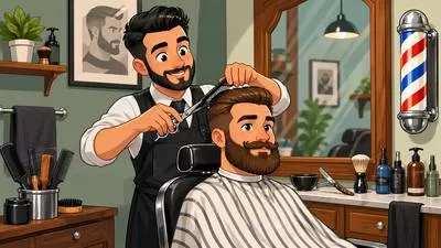 Tonsorial - Related to barbering, hair-cutting, or hairdressing. (केश-कर्तन या नाई के काम से संबंधित)