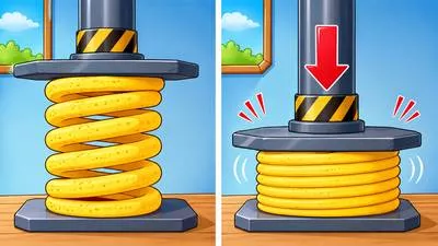 Compression - The act of pressing something into a smaller space or reducing its size, volume, or amount. (संपीड़न)