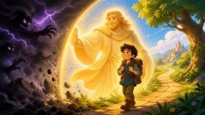 Tutelary - Serving as a guardian, protector, or guide. (संरक्षक या रक्षक के रूप में कार्य करने वाला)