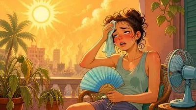 Sultry - Very hot and humid; also showing strong emotion or passion. (उमस भरा / भावुक)