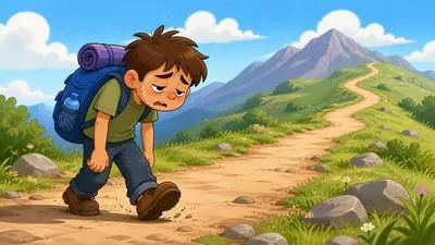 Plod - To walk slowly and heavily, usually because of tiredness or difficulty. (धीरे-धीरे भारी कदमों से चलना)