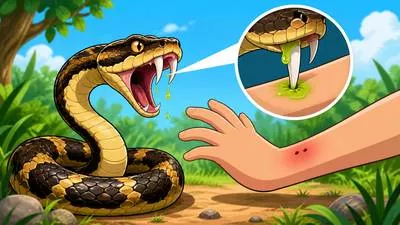 Venomous - Poisonous or full of hatred and malice. (विषैला / द्वेषपूर्ण)