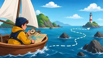 Navigate - To find or direct the way through a place, route, or situation. (मार्ग ढूँढना या मार्गदर्शन करना)