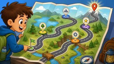 Roadmap - A detailed plan or strategy that shows the steps needed to achieve a goal. (कार्ययोजना)