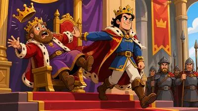 Dethrone - Remove a king, queen, ruler, or powerful person from their position. (गद्दी से उतारना)