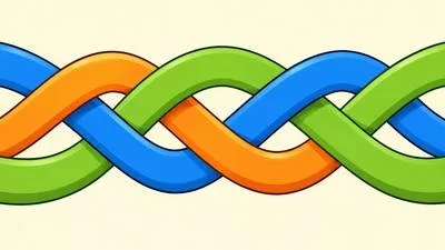 Interlace - To join or twist two or more things together by crossing them over and under each other.