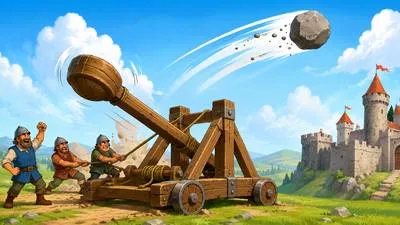 Catapult - To throw, launch, or push something suddenly and forcefully. (जोर से फेंकना)
