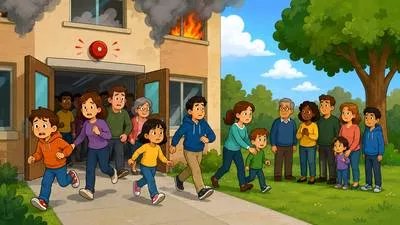 Evacuate - Remove people from a dangerous place to a safer place. (सुरक्षित स्थान पर ले जाना)