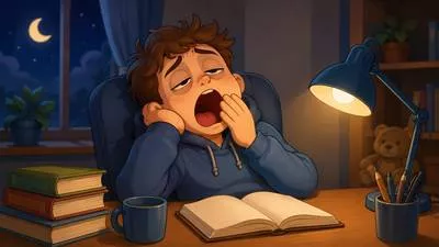 Drowsy - Feeling sleepy and tired. (नींद से भरा हुआ)
