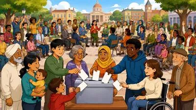 Democracy - A system of government in which people choose their leaders by voting.