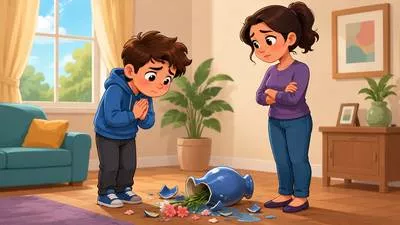 Apologetic - Showing or expressing regret for doing something wrong. (क्षमाप्रार्थी, खेद व्यक्त करने वाला)