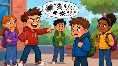 Offensive - Causing someone to feel hurt, angry, or insulted; also related to attacking. (आपत्तिजनक, अपमानजनक, आक्रामक)