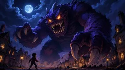 Monstrous - Extremely large, frightening, or cruel. (भयानक / विशाल / क्रूर)