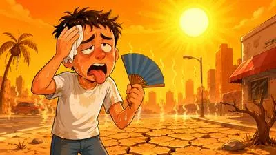 Sweltering - Extremely hot and uncomfortable. (अत्यधिक गर्म और असहनीय)