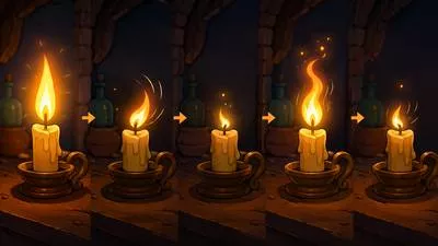 Flicker - To shine unsteadily or keep changing quickly in brightness.