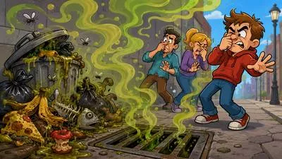 Effluvium - An unpleasant smell or harmful discharge.