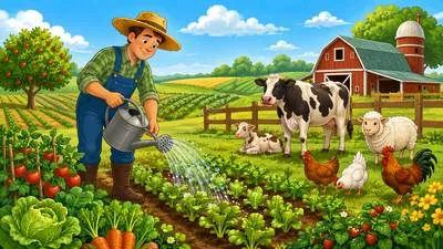 Husbandry - Careful farming, management, or conservation of resources. (खेती-बाड़ी या संसाधनों का सावधानीपूर्वक प्रबंधन)