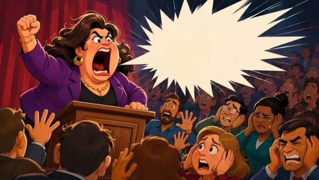 Vociferous - Expressing opinions loudly and forcefully; making a great outcry.