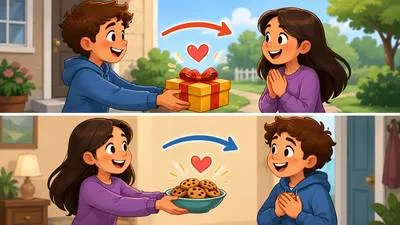 Reciprocate - Respond to an action, feeling, or gesture with a similar action or feeling.