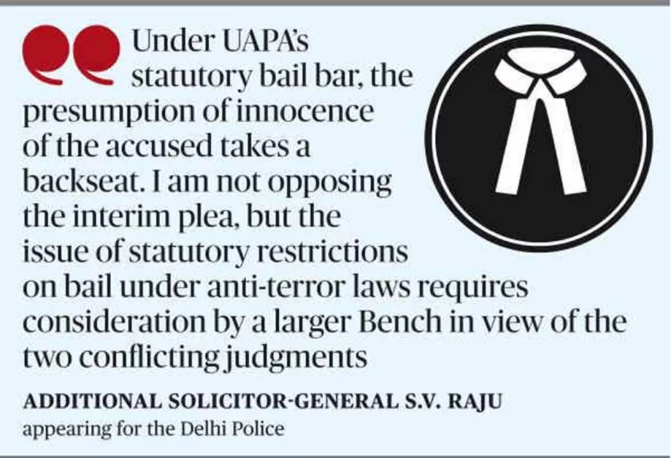 Delhi police suggest larger SC Bench to review UAPA bail curbs